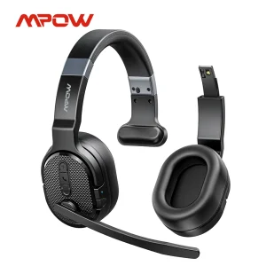 Mpow E65 2 in 1 Wireless Headphones Bluetooth 5.3 Dual/Single Office Headset