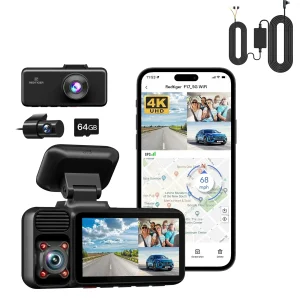 REDTIGER 3 Channel Car Camera 4k Dash Camera for IR Night Vision