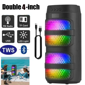 3000W Bluetooth Speaker Dual 4 inch Speaker Stereo Outdoor