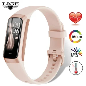 LIGE 1.1 inch Amoled Smart Watch Smartwatch Band Women Heart Rate