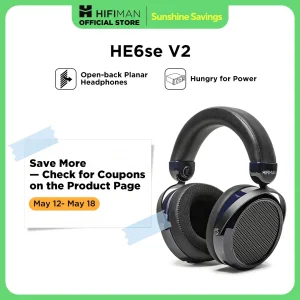 HIFIMAN HE6se Full-Size Over Ear Planar Magnetic Audiophile Headphones V2